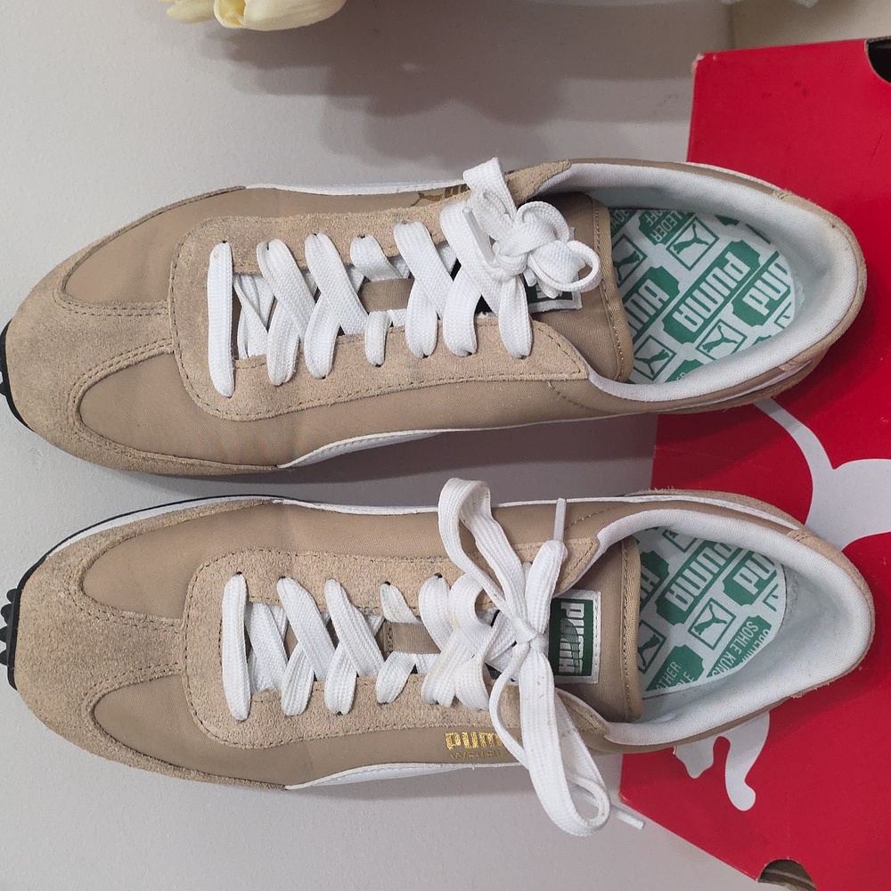 Puma Beige & White Sneakers (Mens 8, Wmns 9.5) - Picture 4 of 6